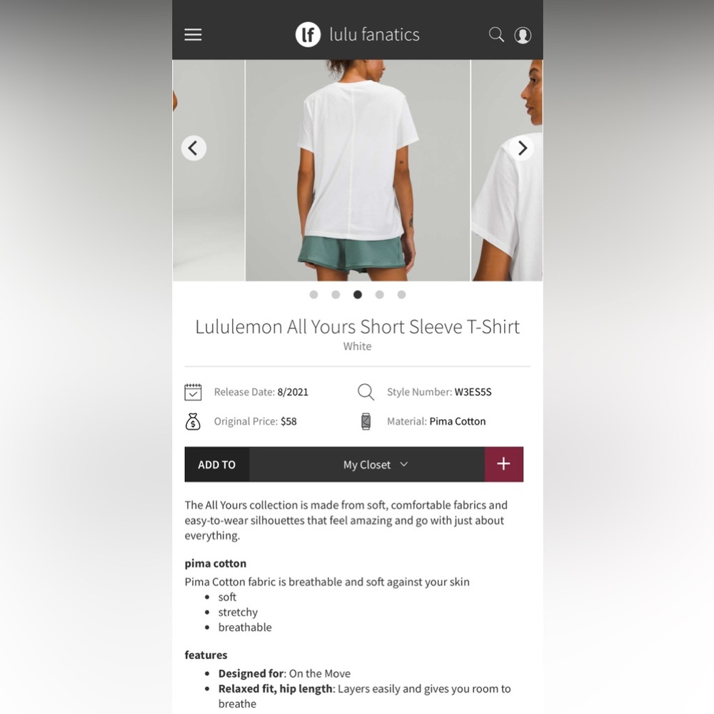 Lululemon New York Skyline All Yours Short Sleeve T-Shirt P2P 22.5” Size 8 - Picture 8 of 8